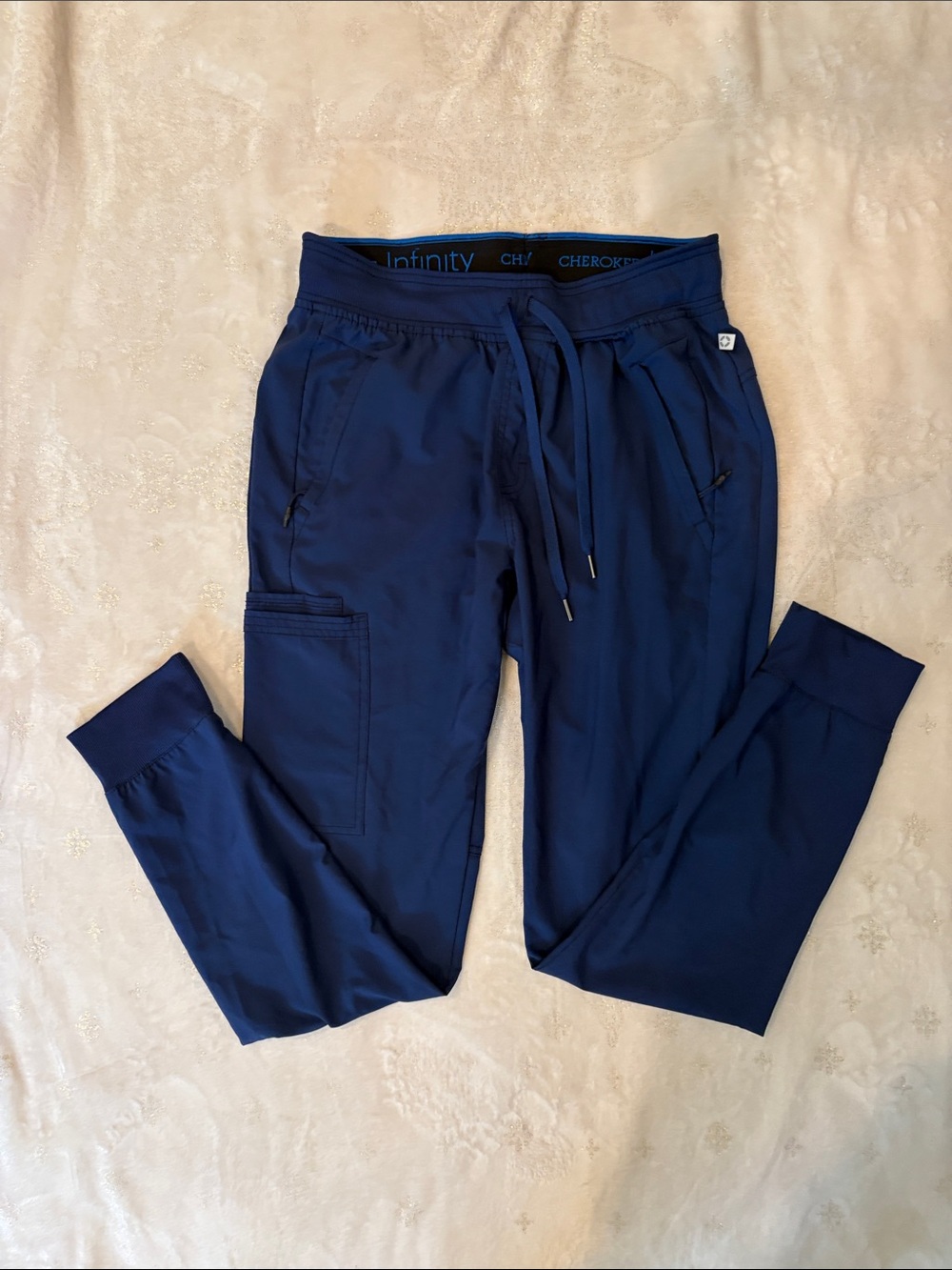 Cherokee Infinity Men's Jogger Scrub Pants Medium M Navy Blue CK004A EUC